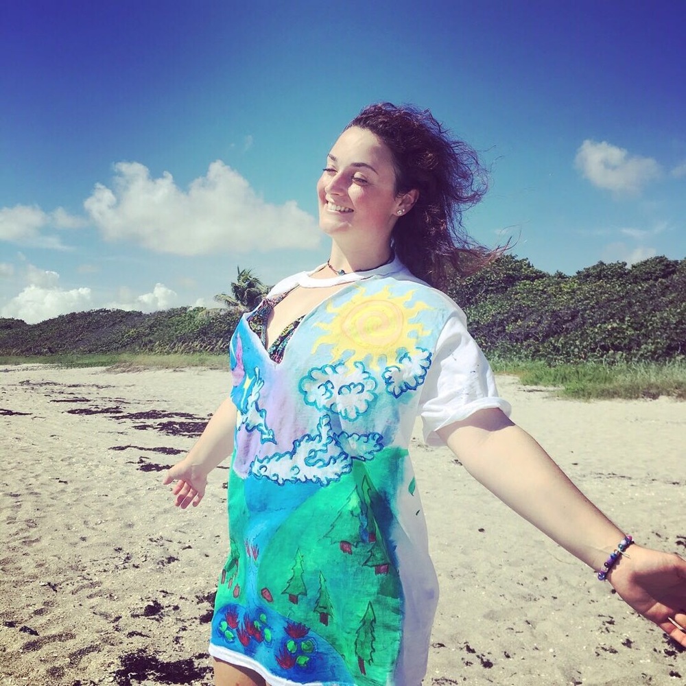 Sun and moon cutout shirt